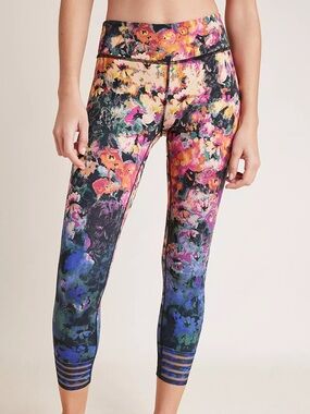 Free People Idris Leggings - Floral Performance Leggings - Pink & Blue
